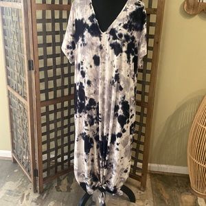 NWT Cupio Tie Dye Maxi Dress Navy